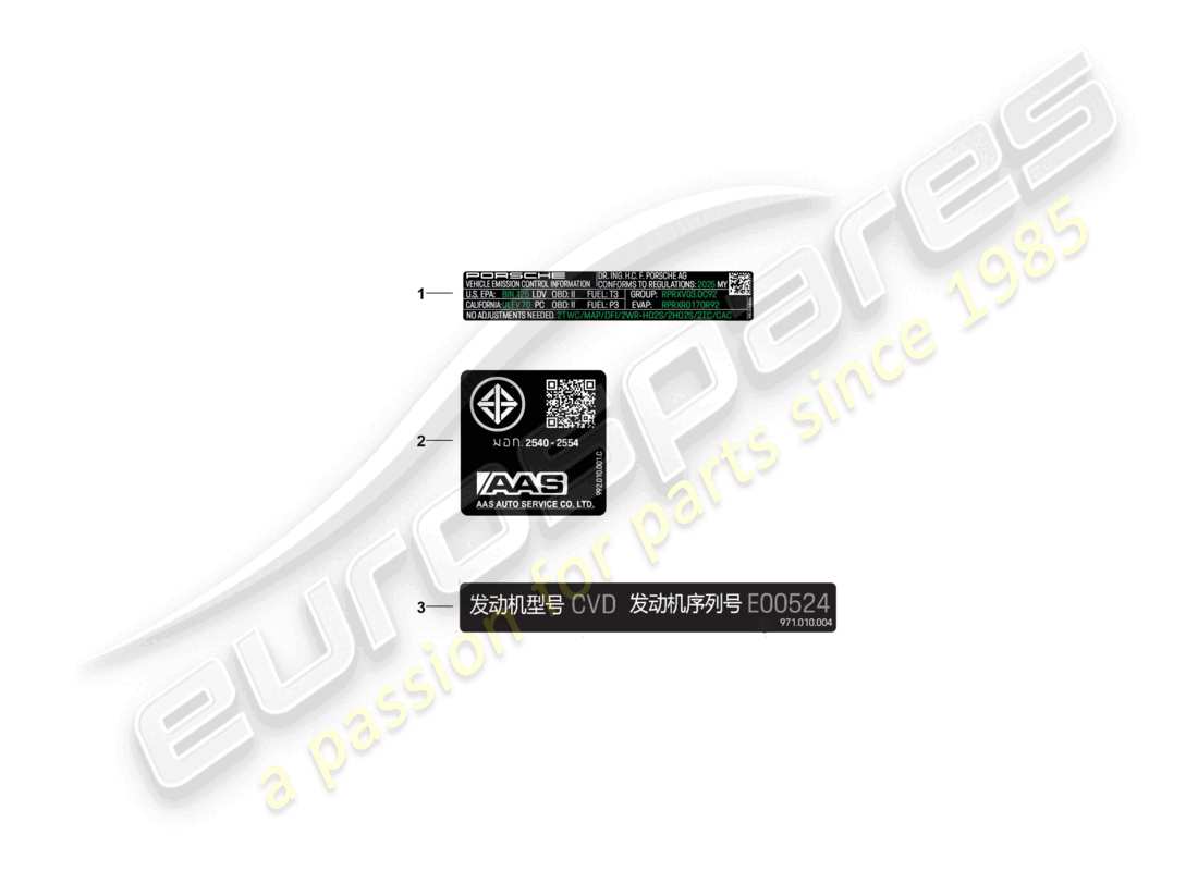 VIEW PARTS DIAGRAMS FROM THE PORSCHE 992 PARTS CATALOGUE a part diagram from the porsche 992 parts catalogue