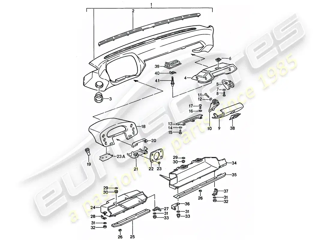 a part diagram from the porsche 928 parts catalogue