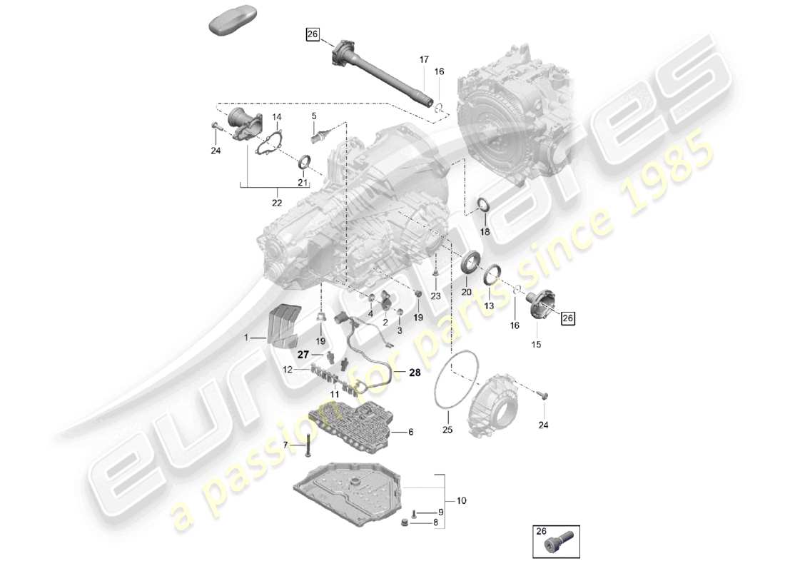 a part diagram from the porsche cayman parts catalogue