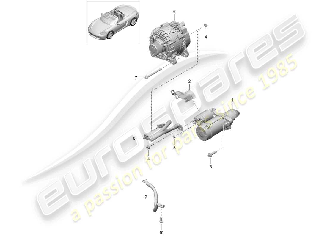 a part diagram from the porsche 2025 (718 boxster) parts catalogue