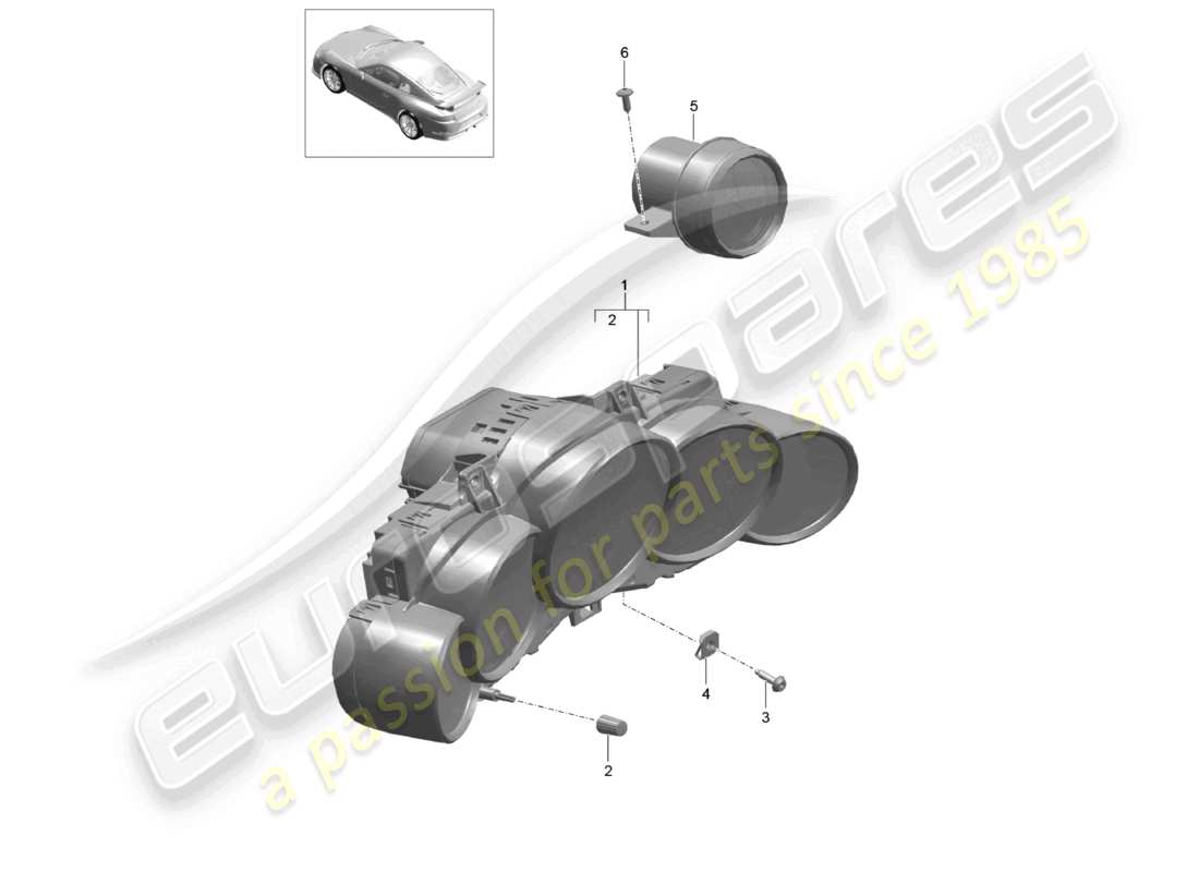 a part diagram from the porsche 991 parts catalogue