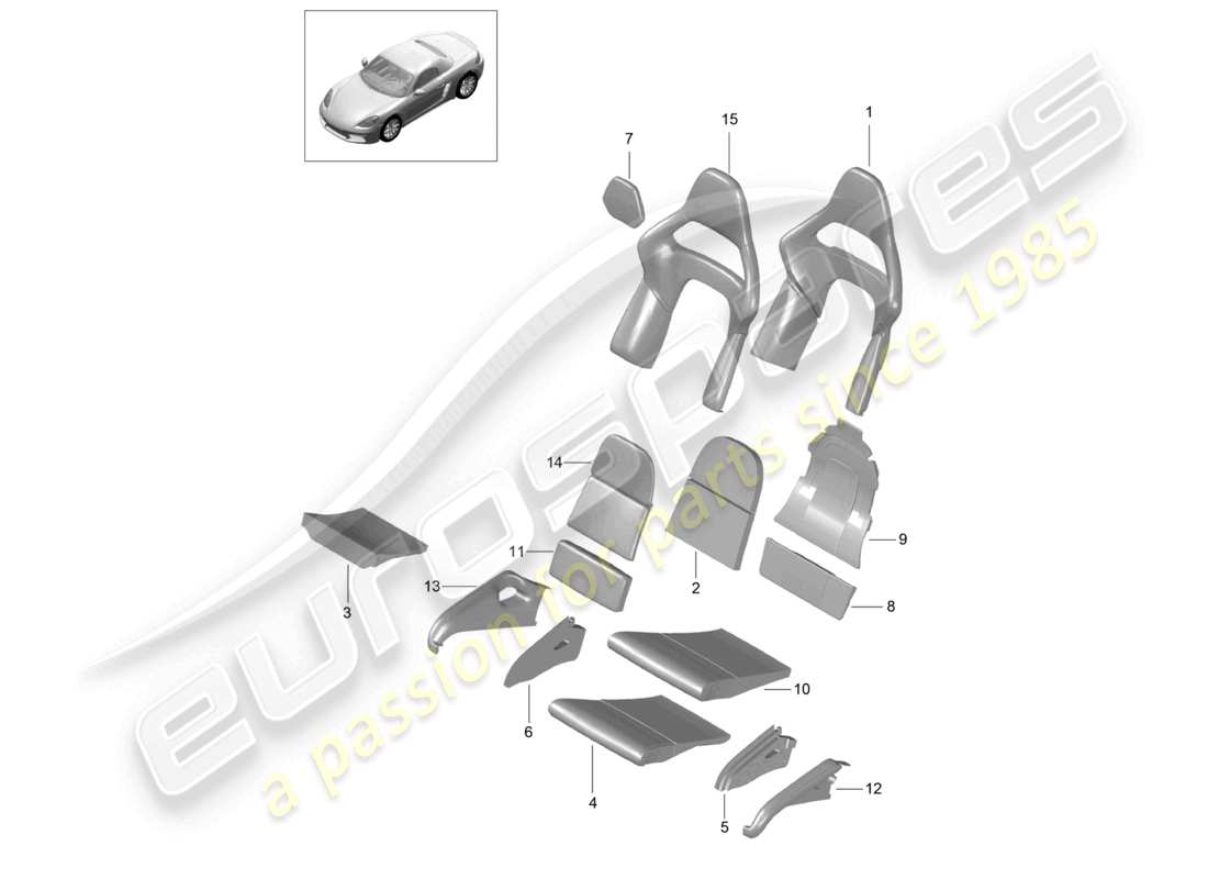 VIEW PARTS DIAGRAMS FROM THE PORSCHE BOXSTER PARTS CATALOGUE a part diagram from the porsche boxster parts catalogue