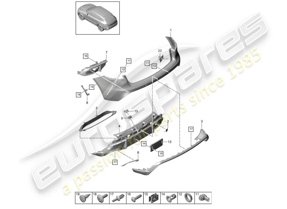 a part diagram from the porsche 2023 (macan) parts catalogue