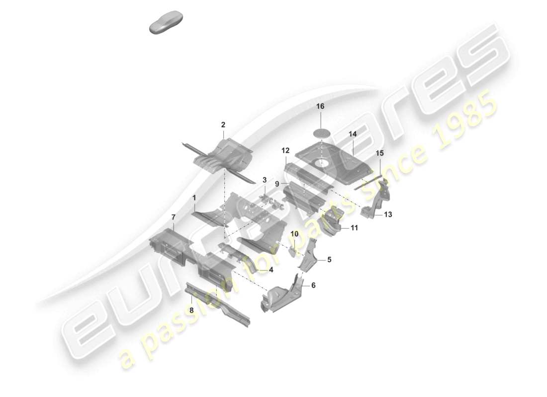 a part diagram from the porsche taycan parts catalogue