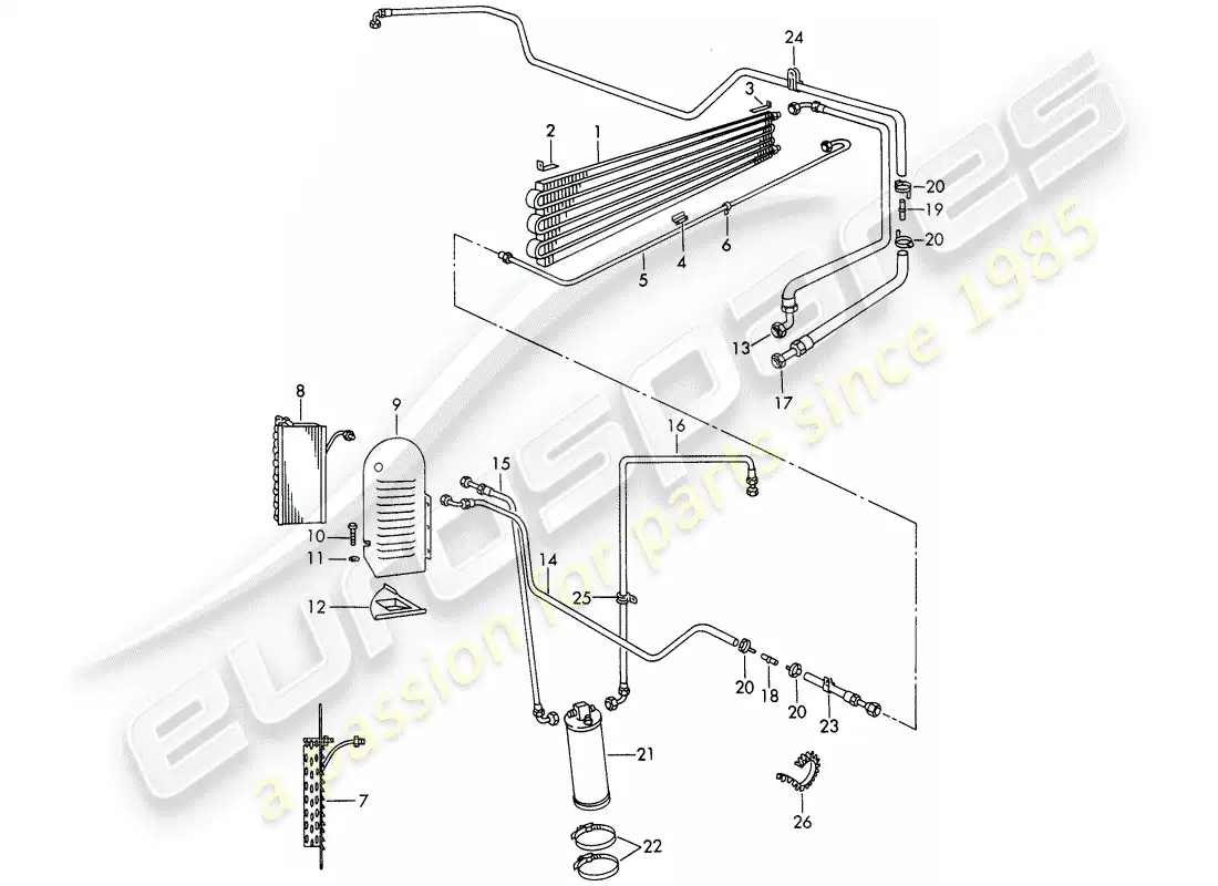 a part diagram from the porsche 1965 (911/912) parts catalogue