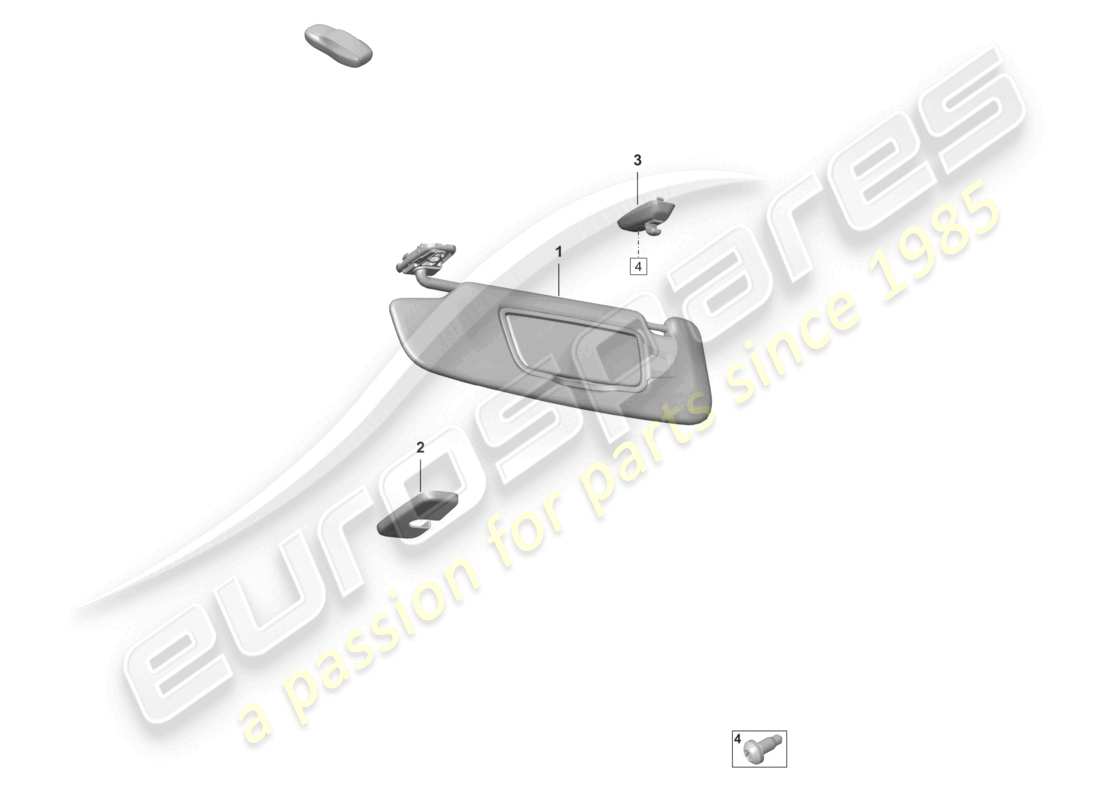 porsche 2024 (992-2 gt3/rs/st) sun vizors part diagram