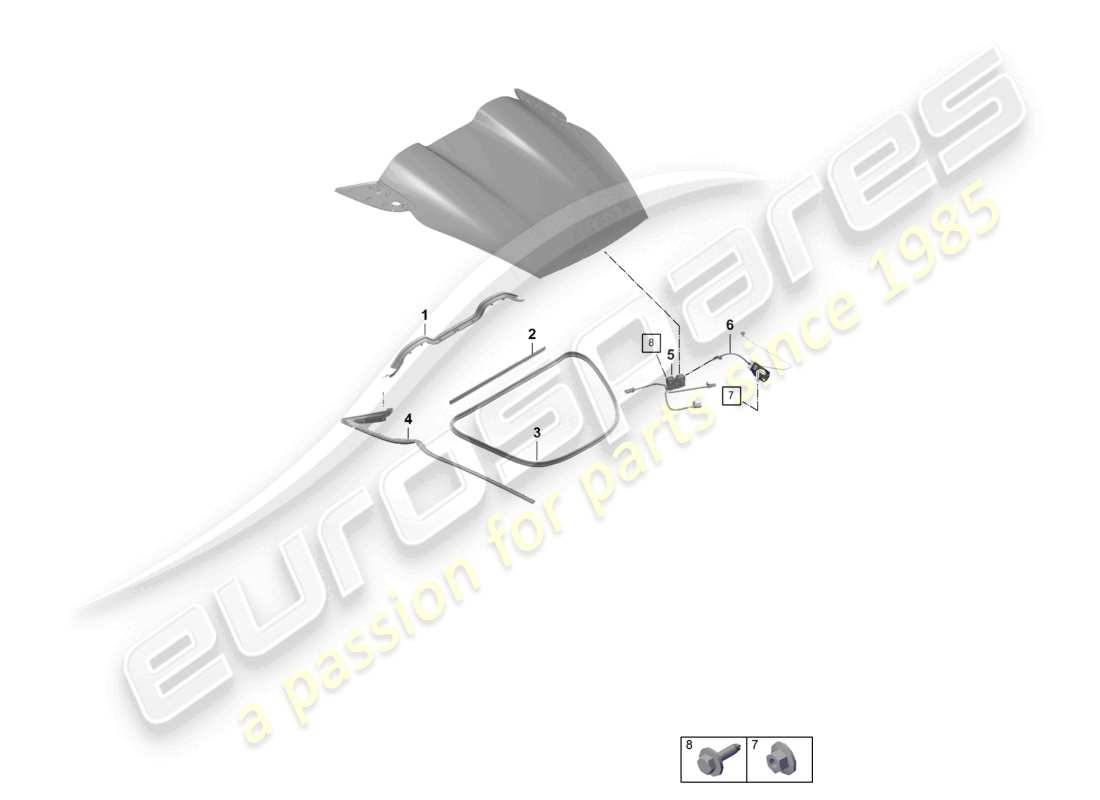 porsche 2022 (718 boxster spyder) accessories rear cover part diagram