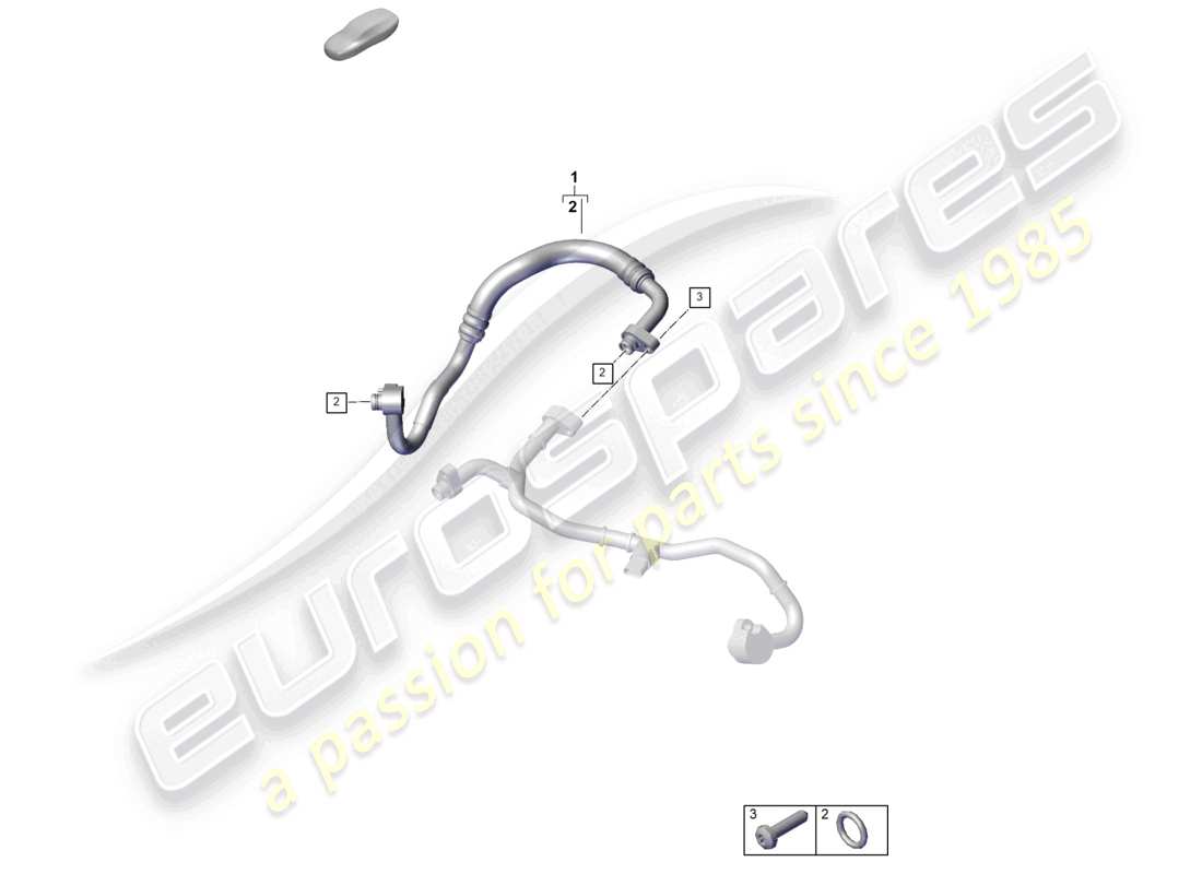 porsche 2024 (992-2) air conditioning rear refrigerant line heat exchanger part diagram