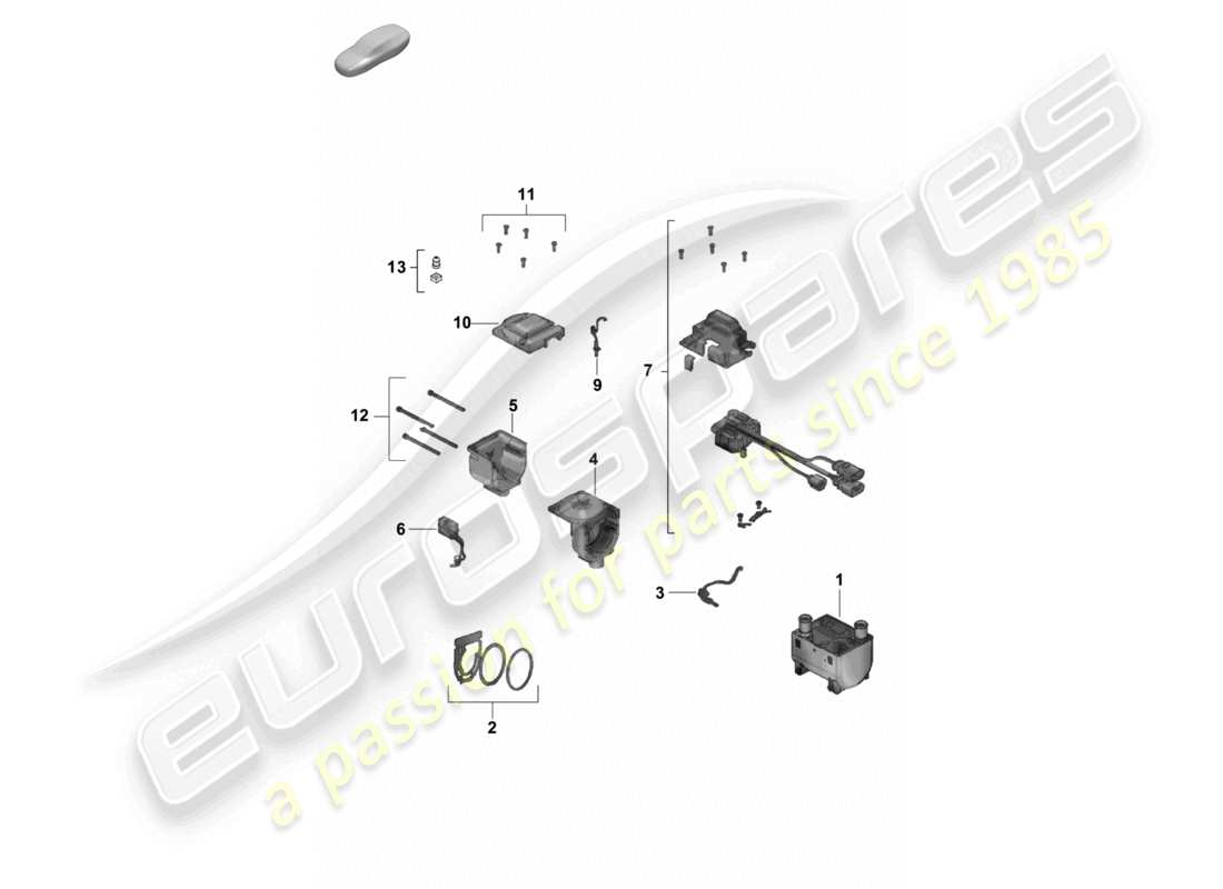 porsche 2026 (cayenne e3 pa) auxiliary heater repair kits part diagram
