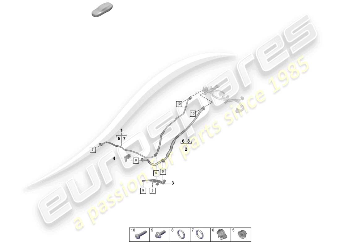 porsche 2025 (992-2) air conditioning rear refrigerant line wheel housing parts diagram