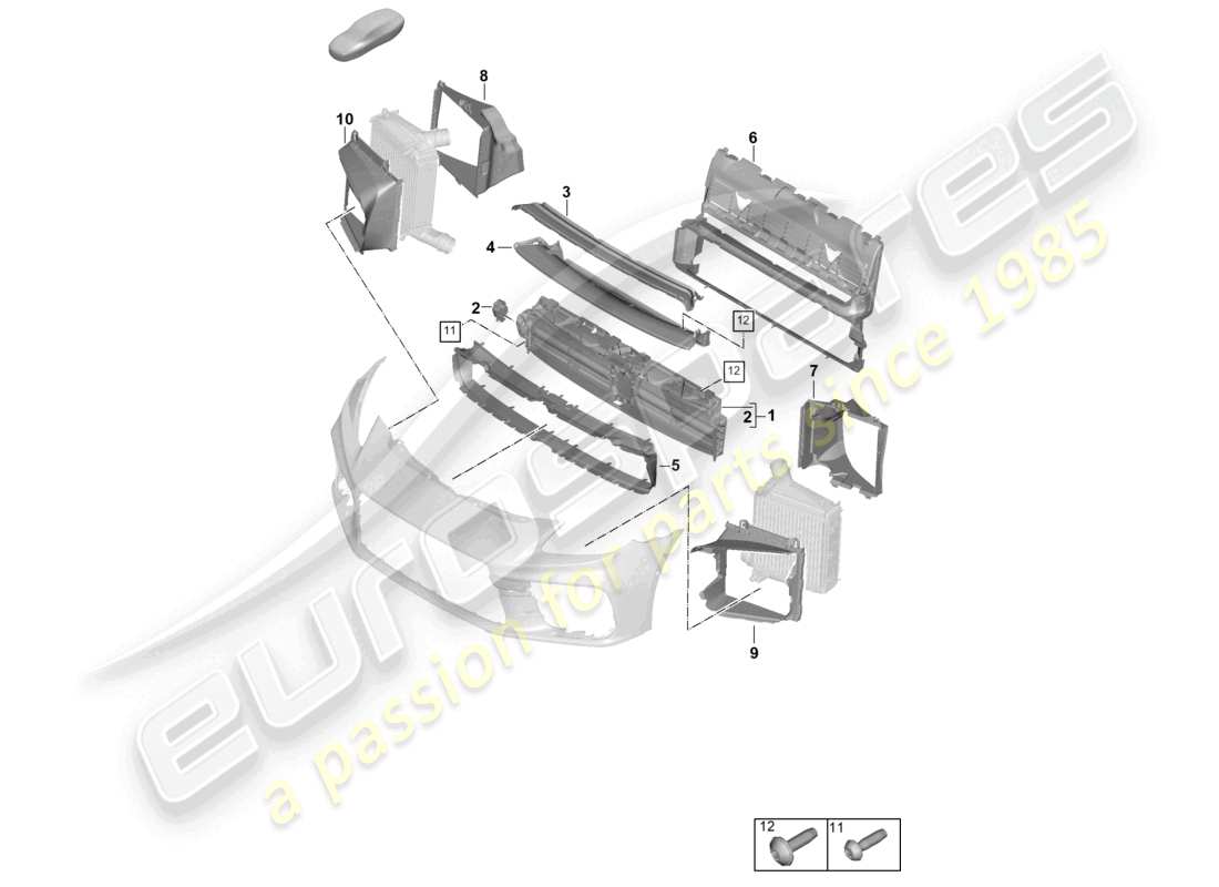 porsche 2026 (panamera 976) air guide and disc pack part diagram