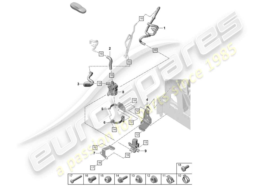 porsche 2024 (cayenne e3 pa) heater low-temperature circuit for vehicles with hybrid drive part diagram