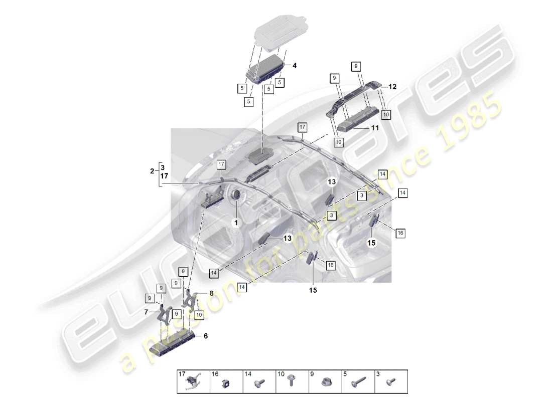 porsche 2024 (cayenne e3 pa) airbag part diagram