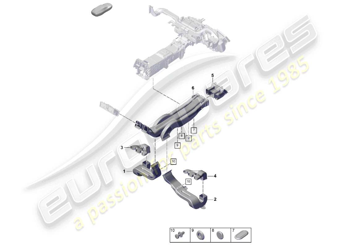 porsche 2025 (cayenne e3 pa) air conditioning air guide passenger compartment part diagram