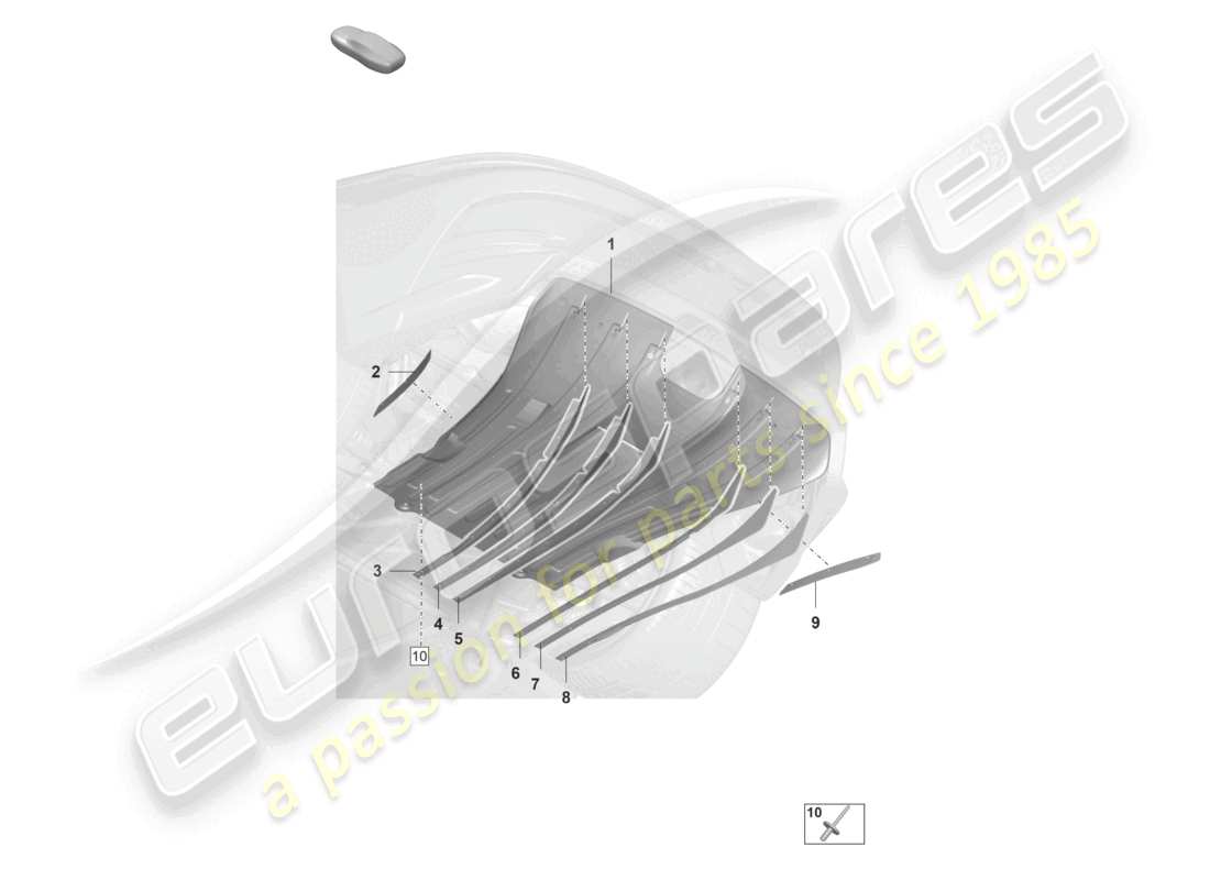 porsche 2026 (992-2 gt3/rs/st) underbody trim rear diffuser individual parts part diagram