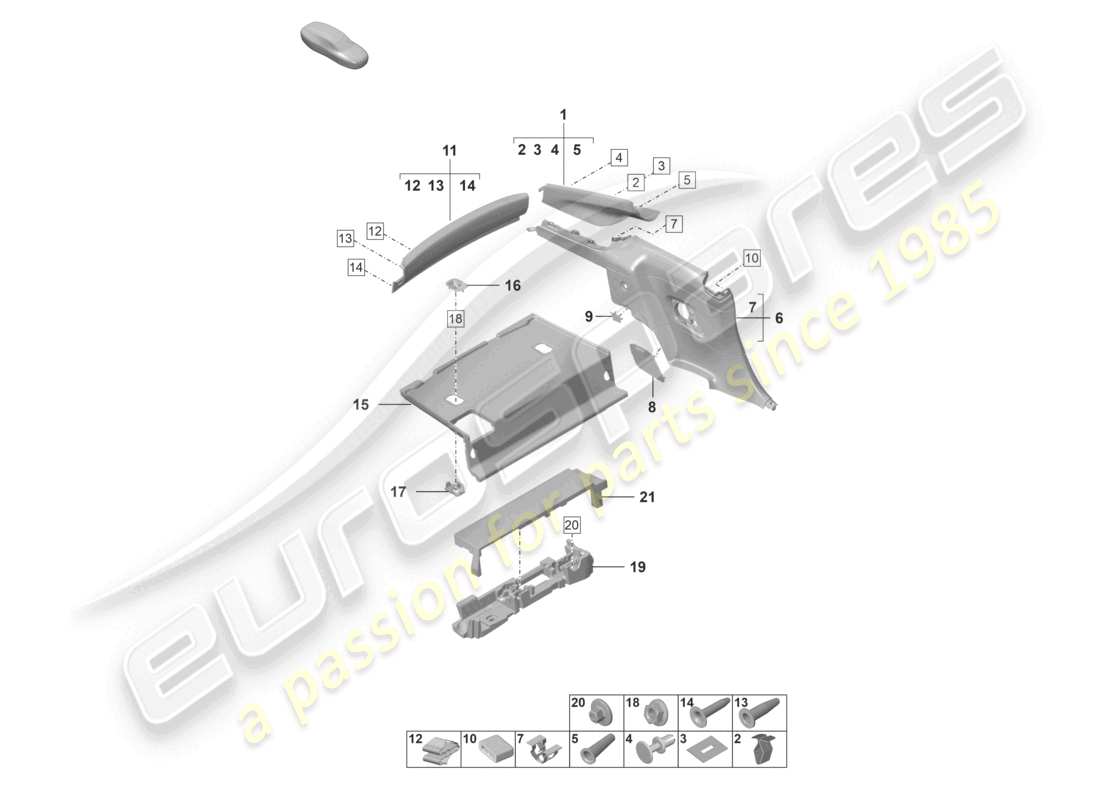porsche 2025 (992-2 turbo / s) c-pillar trim side panel trim rear coupe part diagram
