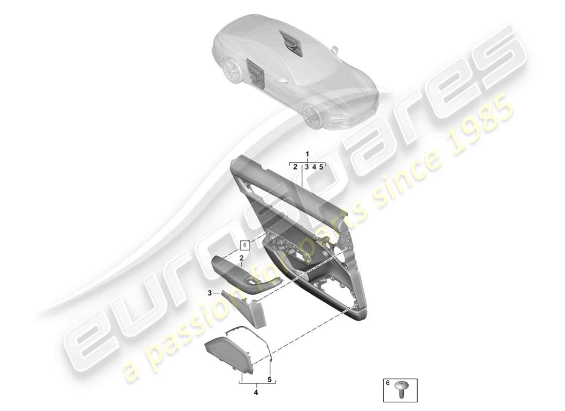 porsche 2026 (panamera 976) door panel rear doors for vehicles with leatherette/dinamica equipment part diagram