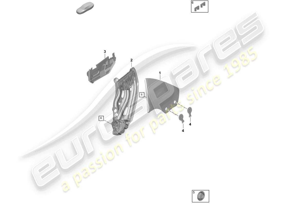 porsche 2024 (992-2) side window cabriolet part diagram