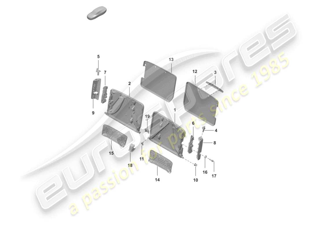 porsche 2023 (992-1 turbo / s) backrest frame special model 50 years turbo part diagram