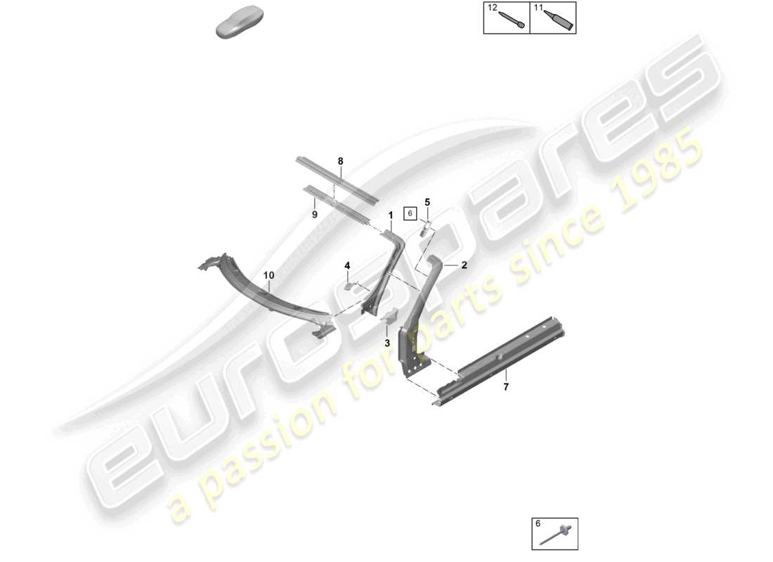 porsche 2023 (718 boxster spyder) scuttle part diagram