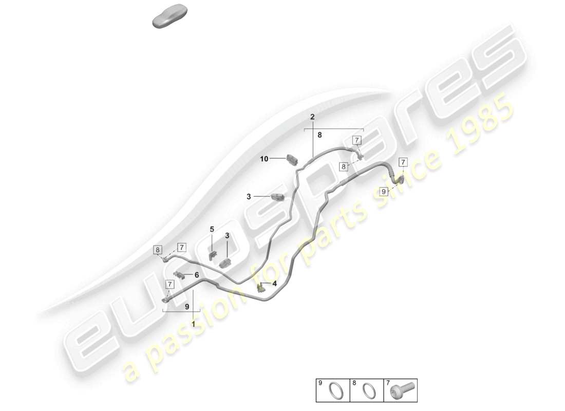 porsche 2024 (992-2) air conditioning rear refrigerant line part diagram
