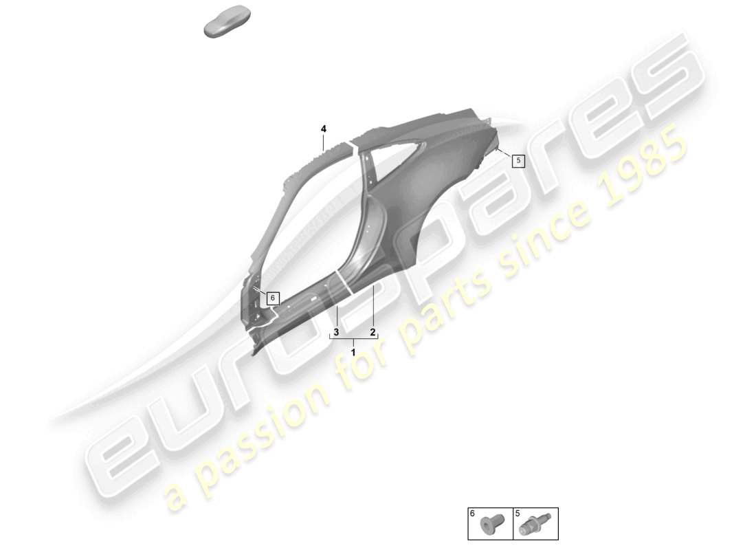 porsche 2024 (992-2) side part outer coupe part diagram