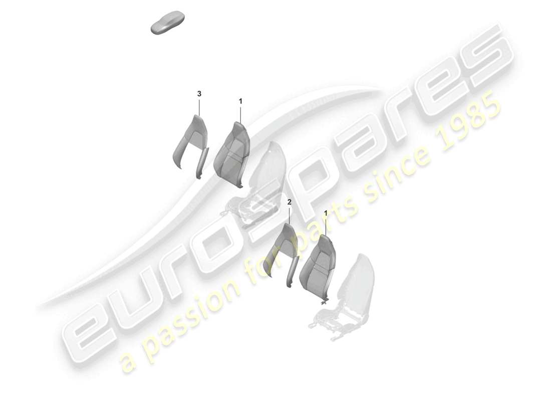 porsche 2026 (992-2 gt3) foam part backrest cover sports seat plus standard seat part diagram