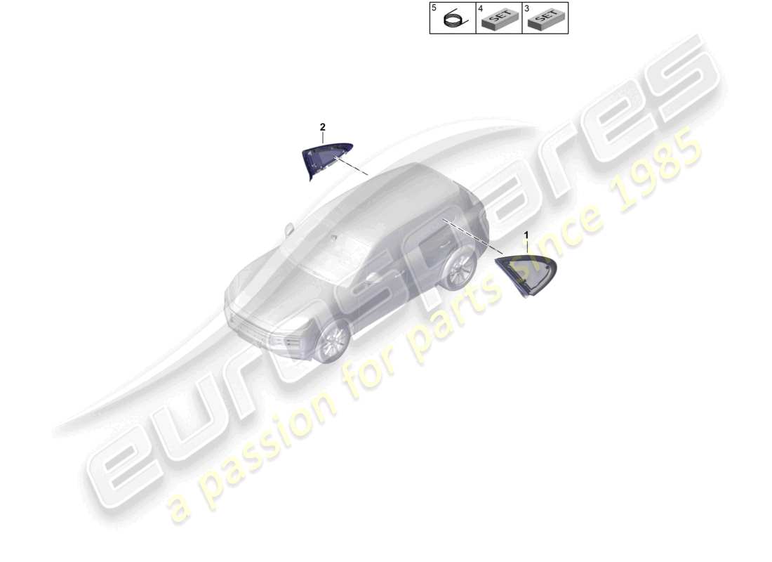 porsche 2024 (cayenne e3 pa) side window rear coupe part diagram