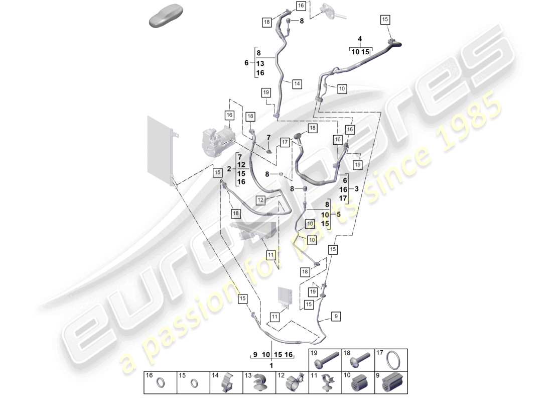 porsche 2024 (cayenne e3 pa) refrigerant circuit for vehicles with hybrid drive part diagram