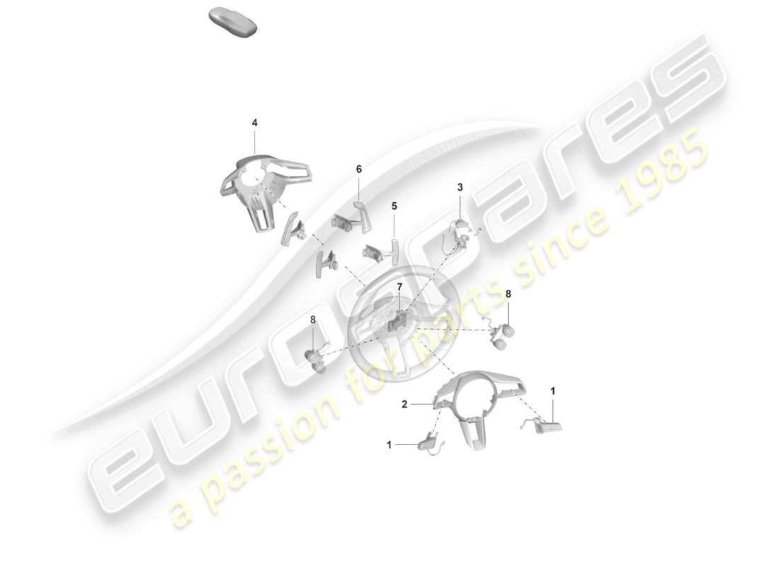 porsche 2021 (992-1 gt3/rs/st) accessories steering wheel gt3 rs part diagram