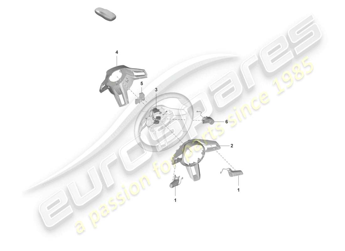 porsche 2025 (992-2 gt3/rs/st) accessories steering wheel part diagram
