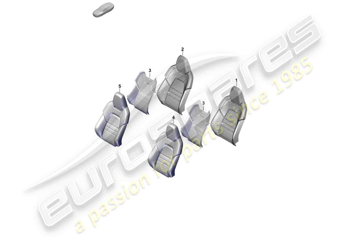 porsche 2024 (cayenne e3 pa) foam part backrest cover sports seat part diagram