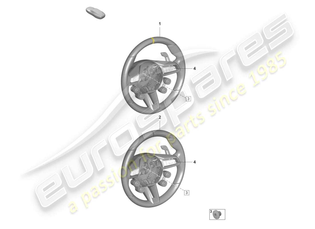 porsche 2025 (992-2 gt3/rs/st) multifunction steering wheel gt3 rs - pdk - weissach package part diagram