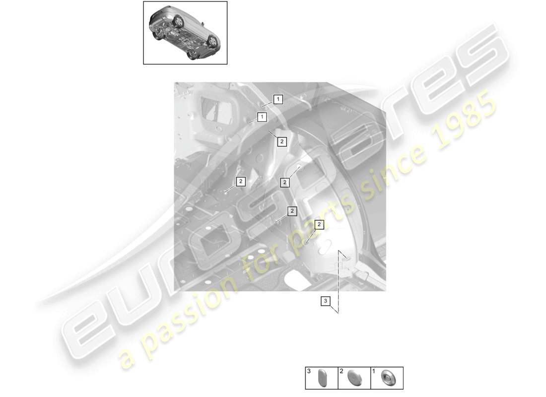 porsche 2025 (cayenne e3 pa) bungs side rear right part diagram
