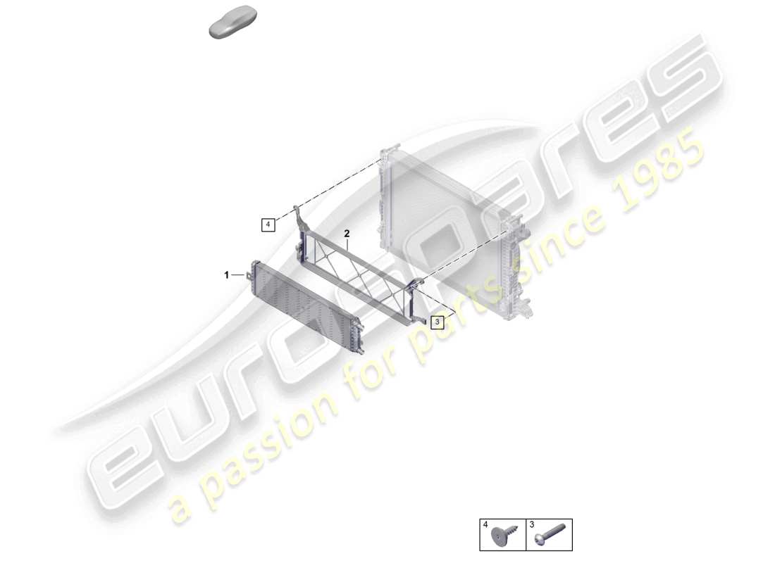 porsche 2023 (cayenne e3 pa) coolant cooling system additional cooler for coolant part diagram