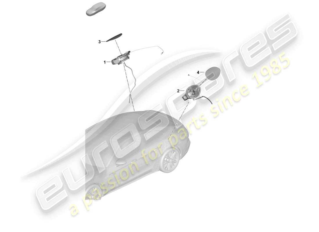 porsche 2024 (panamera 976) fuel filler flap module part diagram
