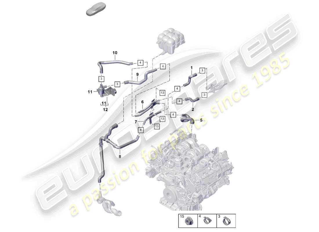 porsche 2026 (cayenne e3 pa) heater for models without auxiliary heater part diagram