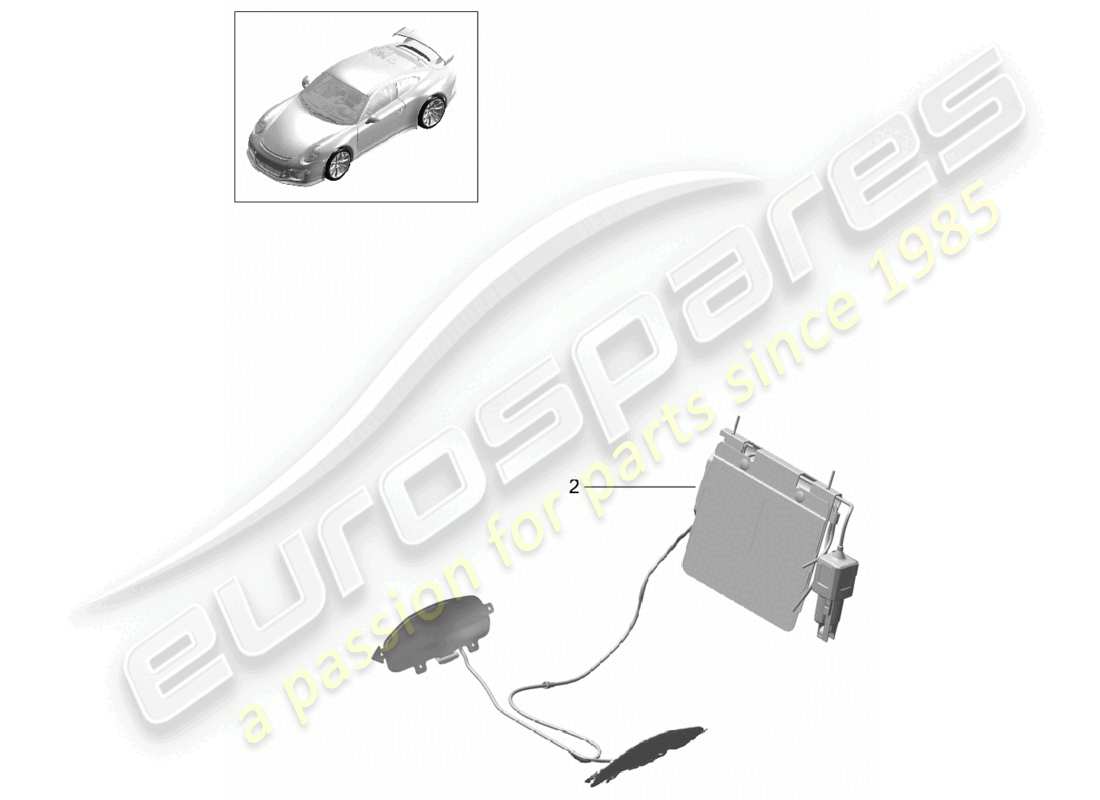 porsche 2021 (991-2 r/gt3/rs) lumbar support accessories part diagram