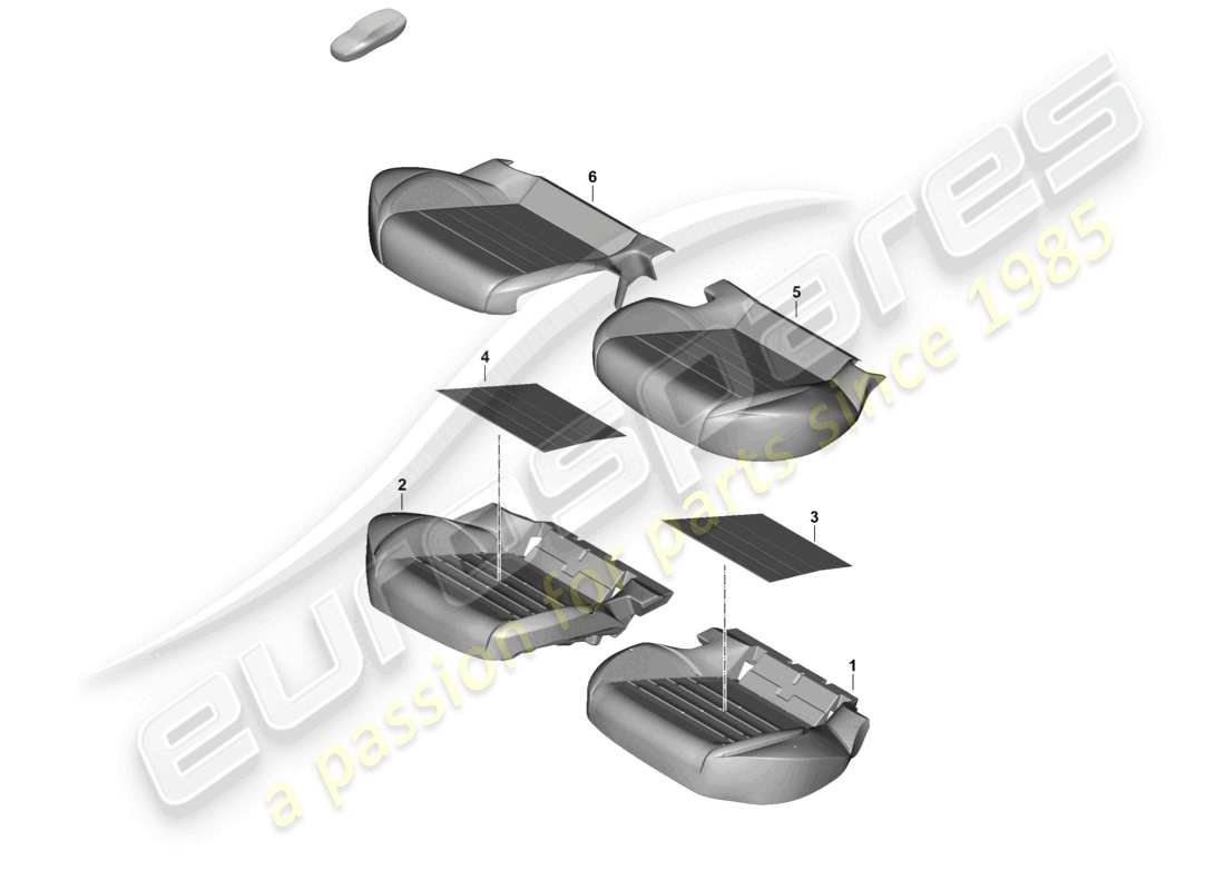 porsche 2026 (panamera 976) foam part rear seat cushion seat cover part diagram