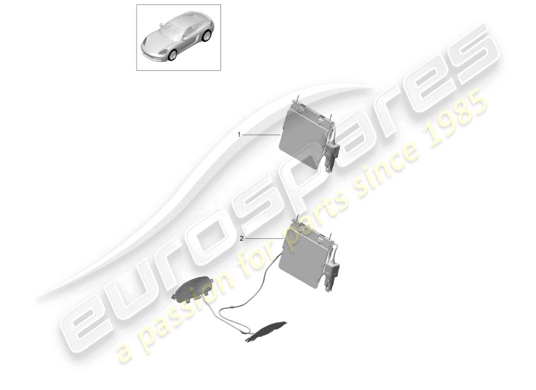 porsche 2026 (718 boxster spyder) pneumatic components for seat part diagram