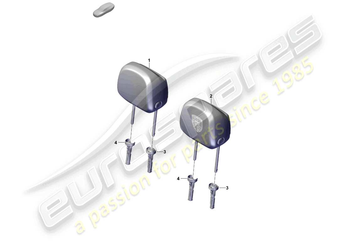 porsche 2023 (cayenne e3 pa) head restaints front standard seat comfort seat part diagram