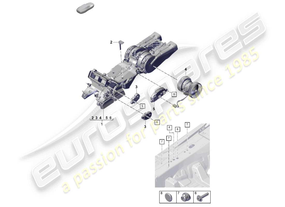 porsche 2025 (cayenne e3 pa) air cond. system/ heating rear 4-zone climatronic, boost part diagram