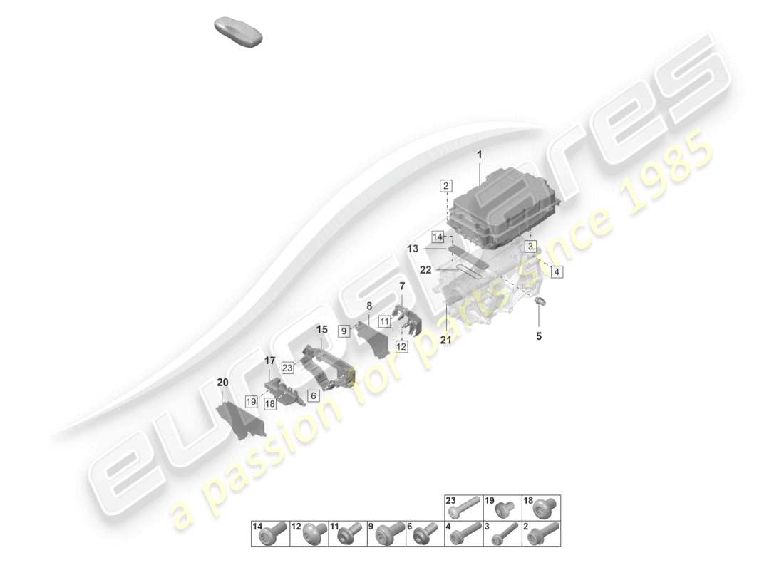 a part diagram from the porsche taycan parts catalogue