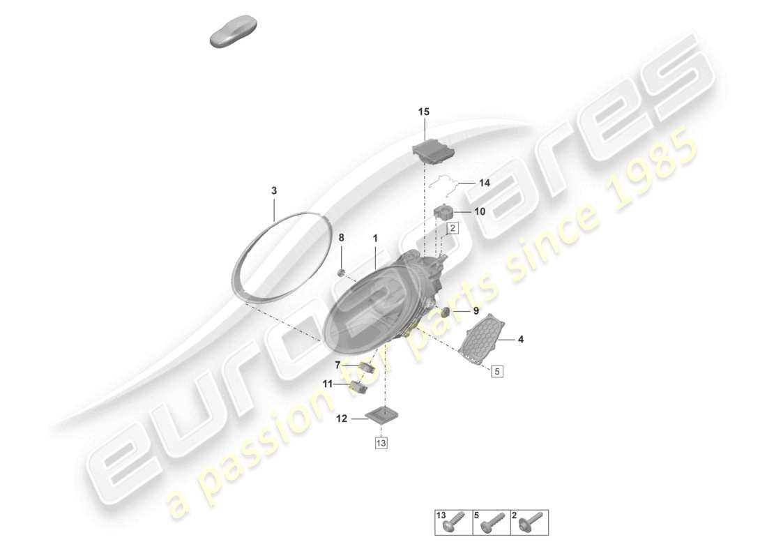 porsche 2026 (992-2 gt3/rs/st) led headlight with matrix beam part diagram