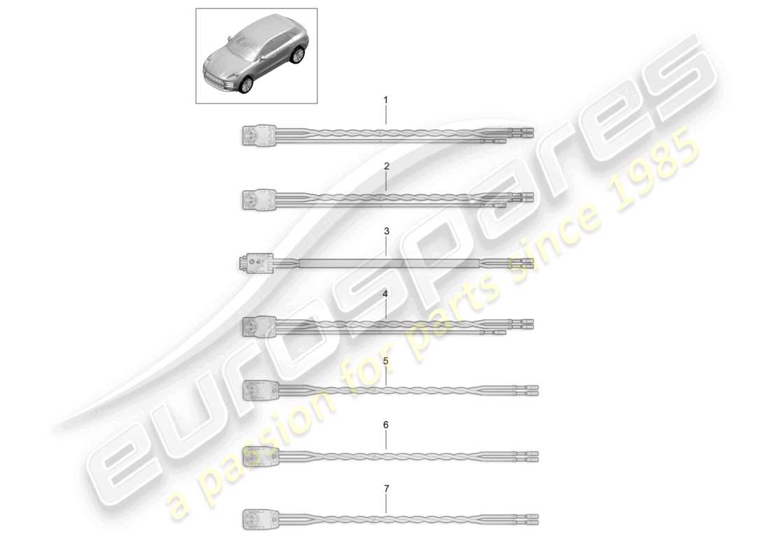porsche 2026 (macan) wire set airbag for seat belt part diagram