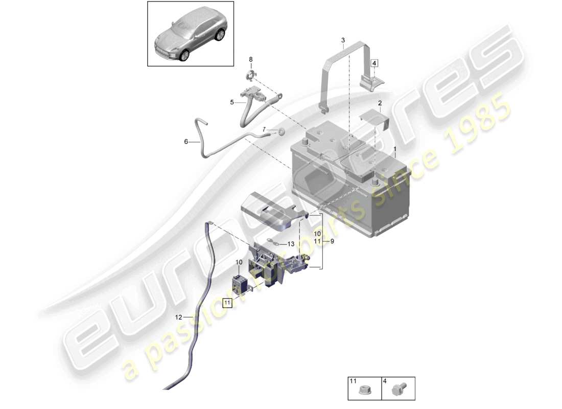 porsche 2026 (macan) battery part diagram