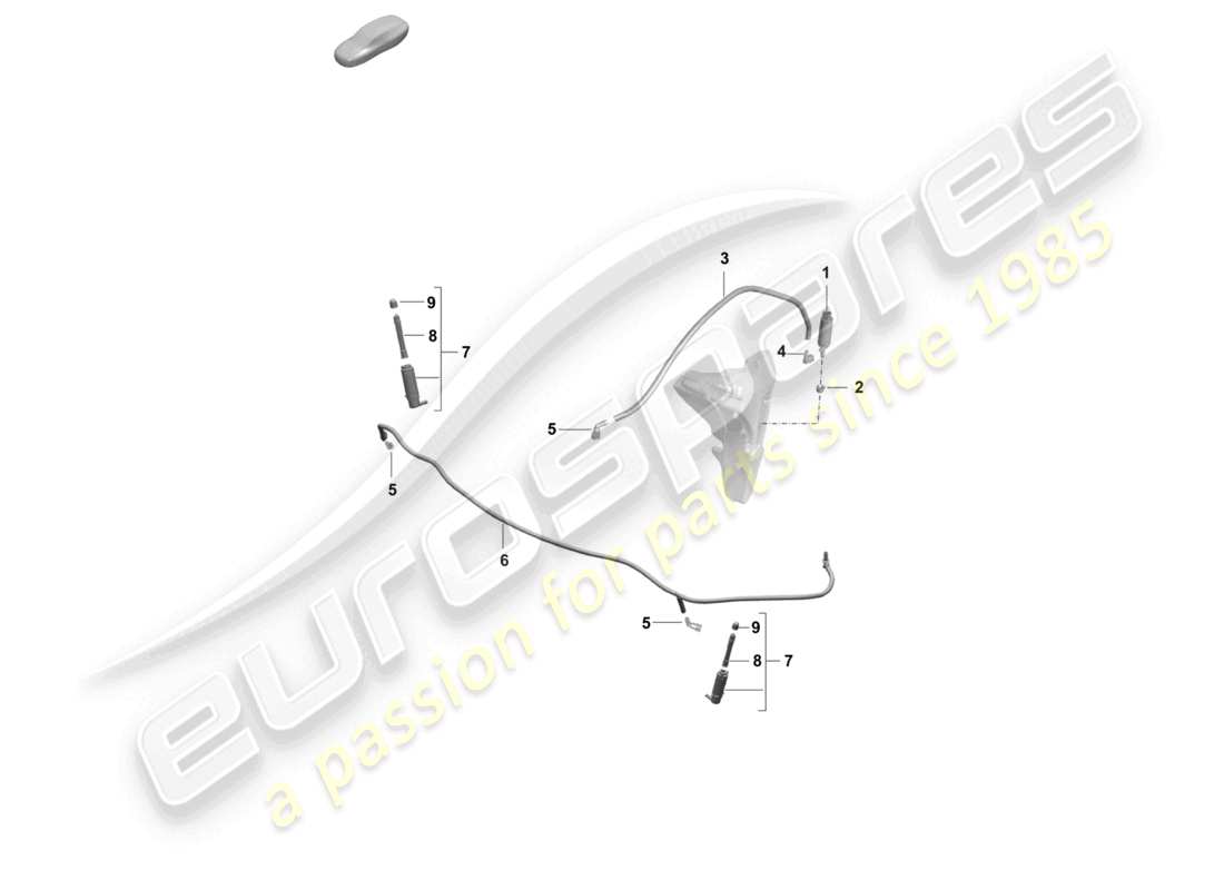 porsche 2021 (718 boxster spyder) headlight washer system part diagram