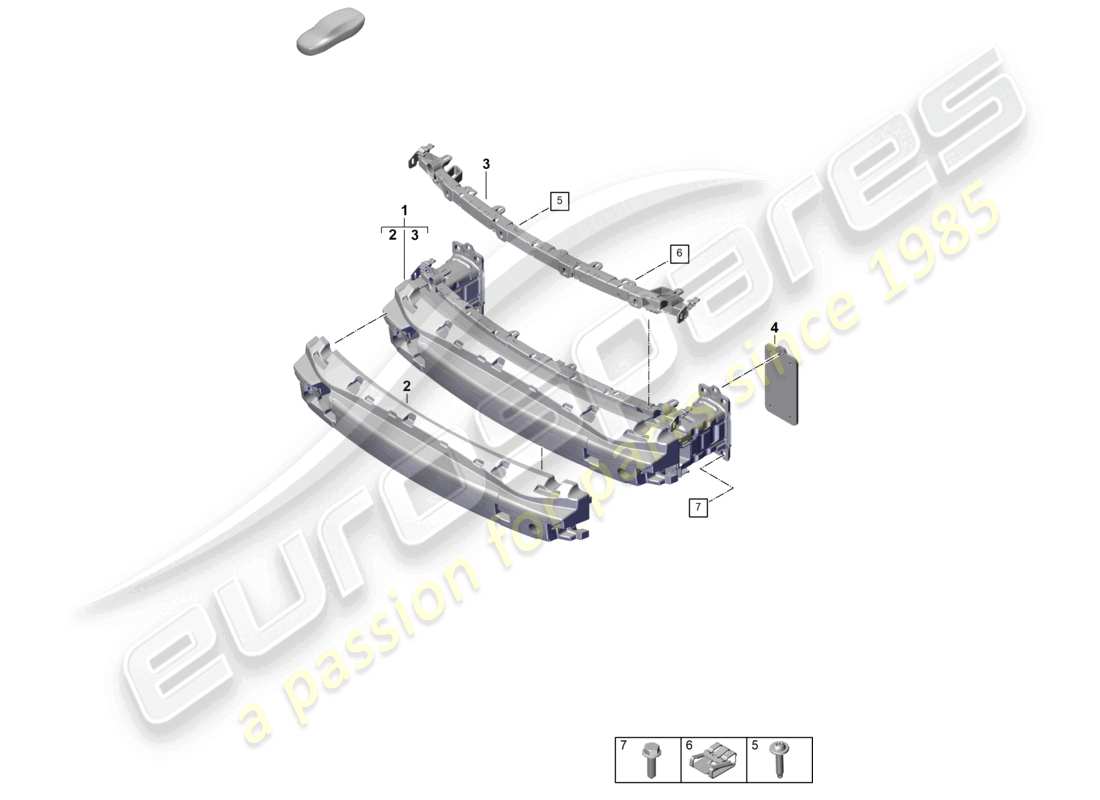 porsche 2026 (992-2 gt3) bumper carrier front part diagram