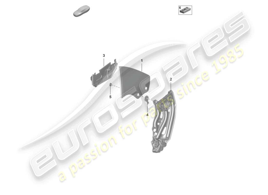 porsche 2021 (992-1 turbo / s) side window part diagram