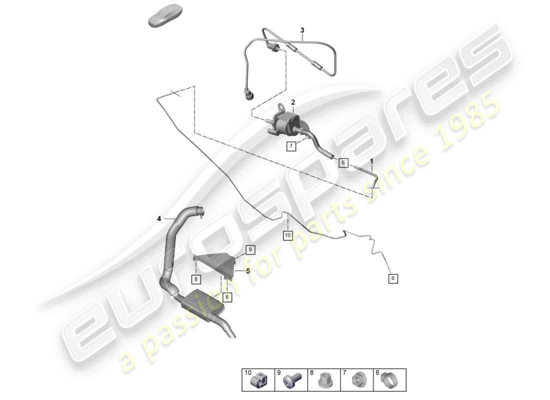 porsche 2026 (panamera 976) auxiliary heater fuel supply system and exhaust system part diagram